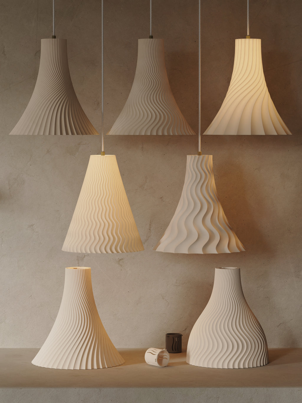 Aeolian 02 flared pendant lampshades — product view 3