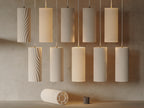 Aeolian Wave lampshades — designer reference; shade and printed adapter only, electrical hardware not included