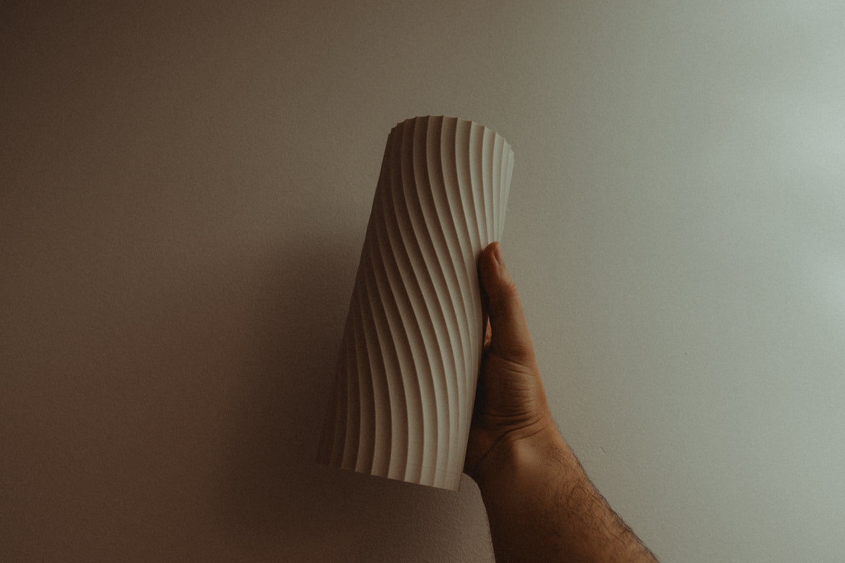 Aeolian Wave lampshades — designer reference; shade and printed adapter only, electrical hardware not included