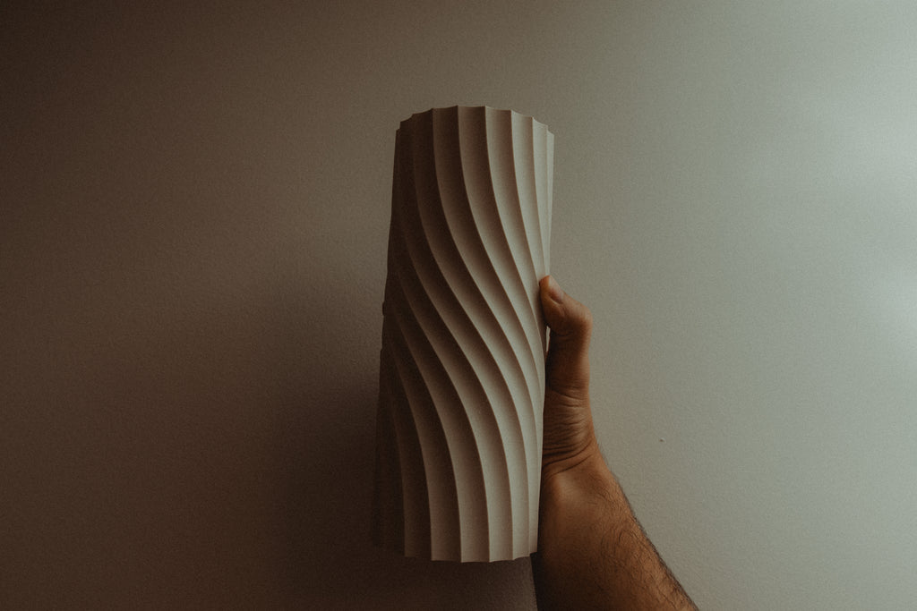 Aeolian Wave lampshades — designer reference; shade and printed adapter only, electrical hardware not included