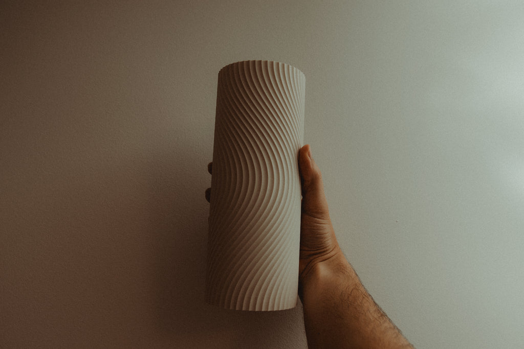Aeolian Wave lampshades — designer reference; shade and printed adapter only, electrical hardware not included