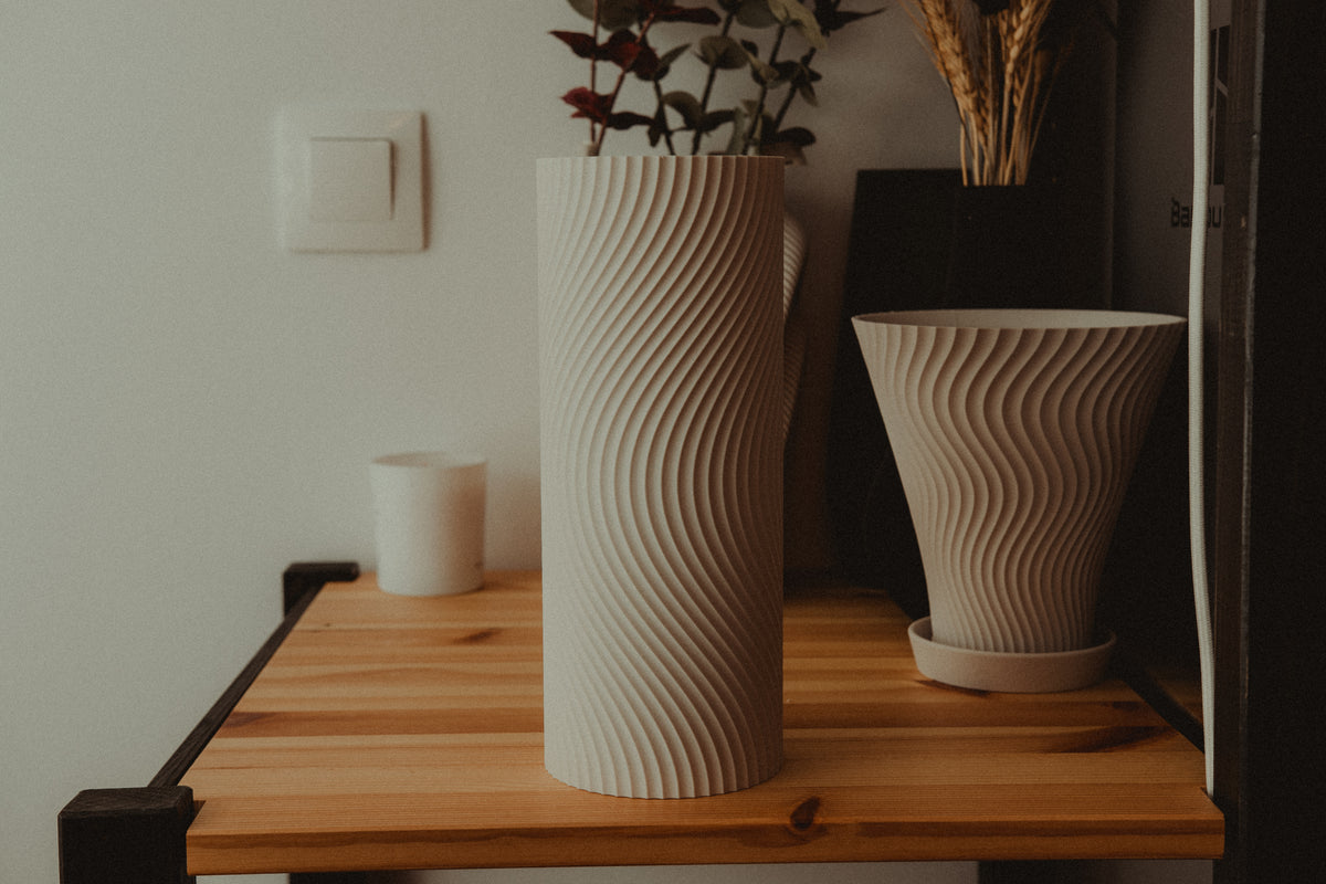 Aeolian Wave lampshades — designer reference; shade and printed adapter only, electrical hardware not included