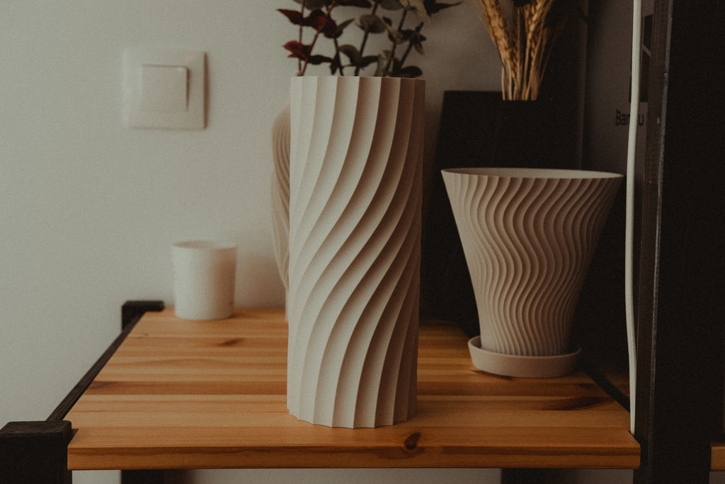 Aeolian Wave lampshades — designer reference; shade and printed adapter only, electrical hardware not included