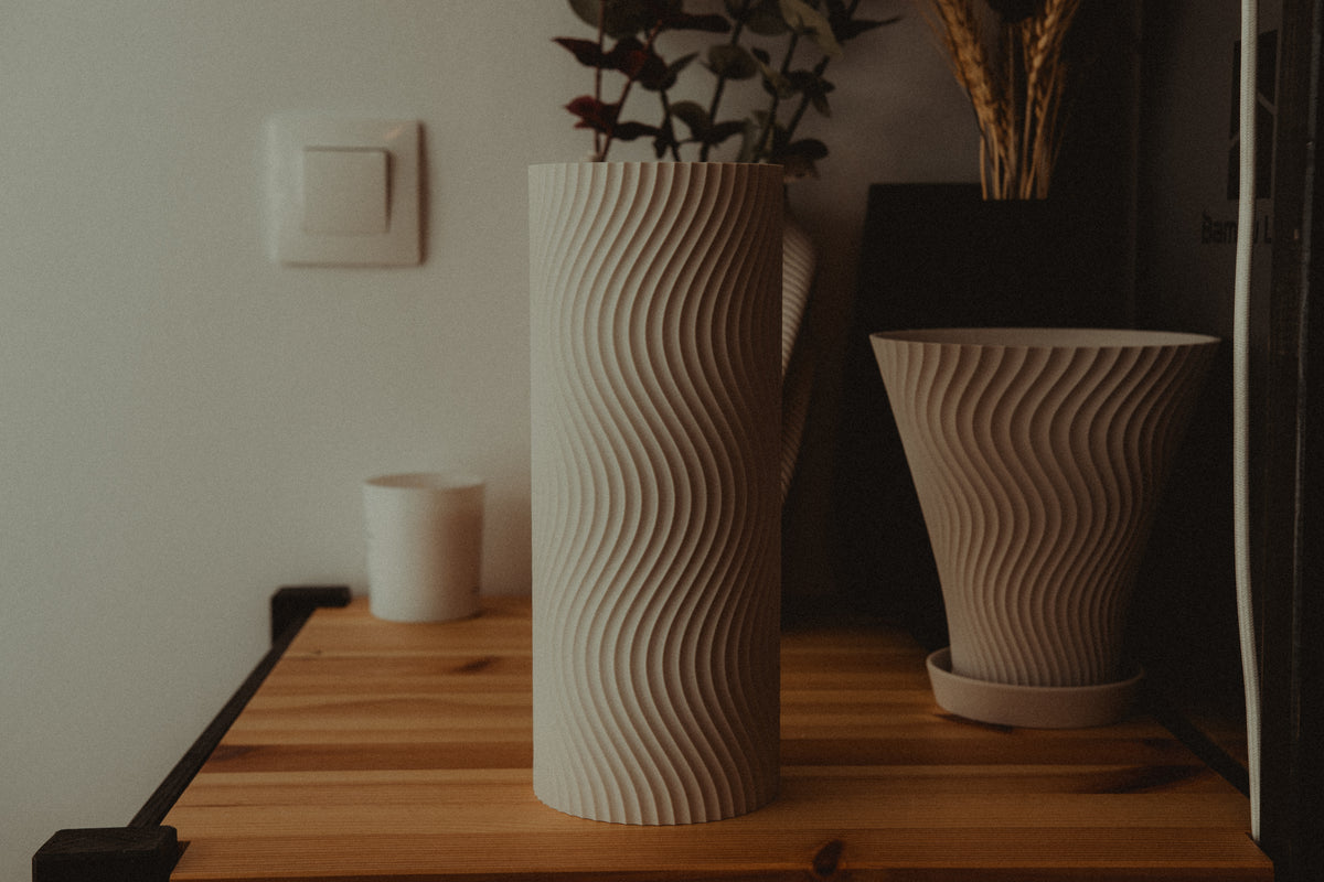 Aeolian Wave lampshades — designer reference; shade and printed adapter only, electrical hardware not included