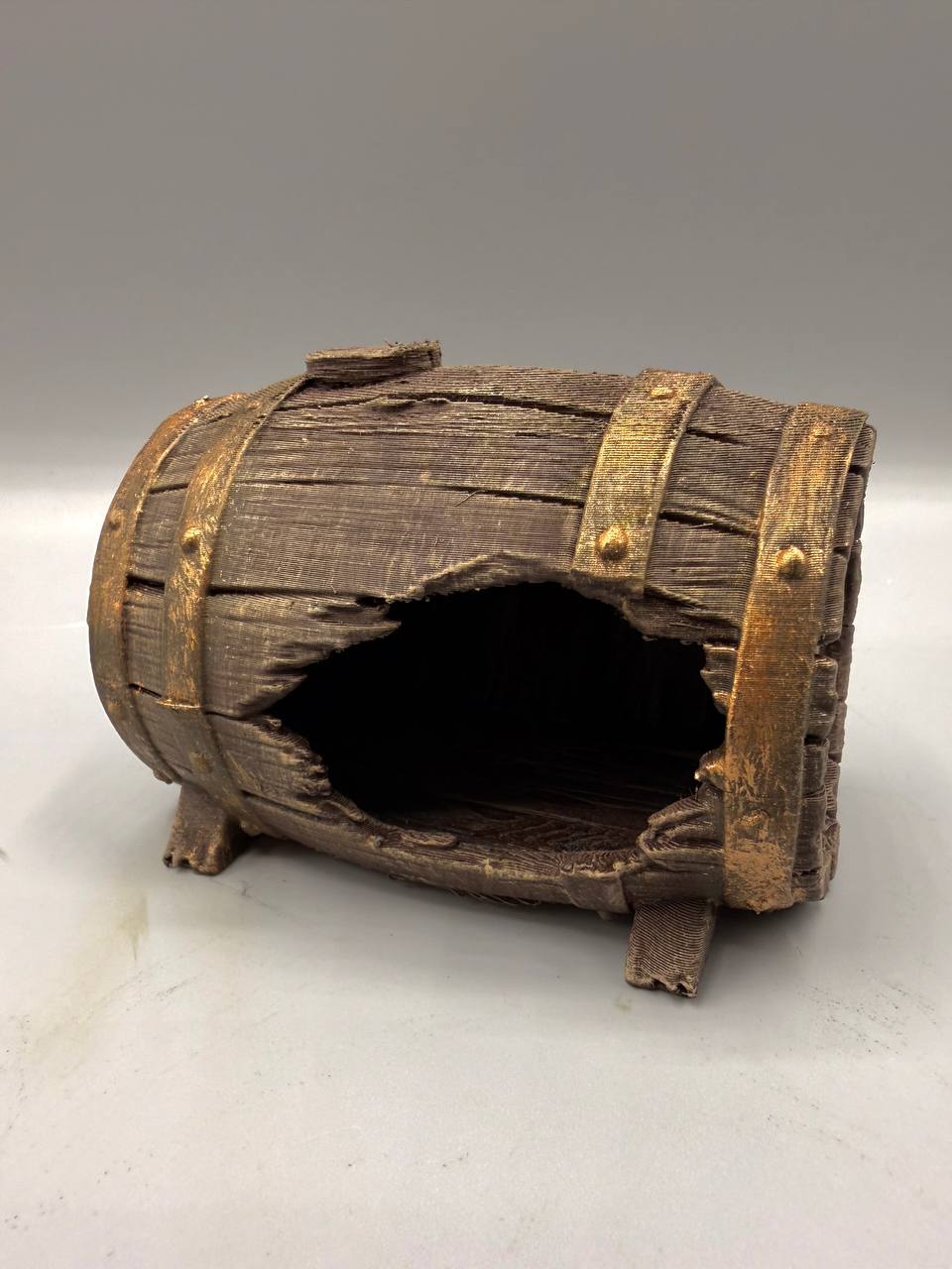 Rustic Barrel Hide, With Feet — designer example; supplied unpainted