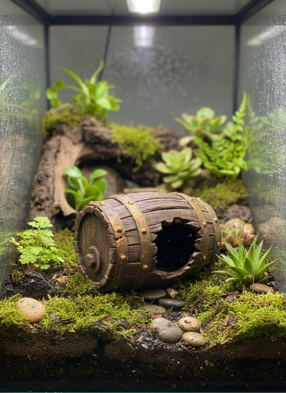 Rustic Barrel Hide, Without Feet — designer example; supplied unpainted