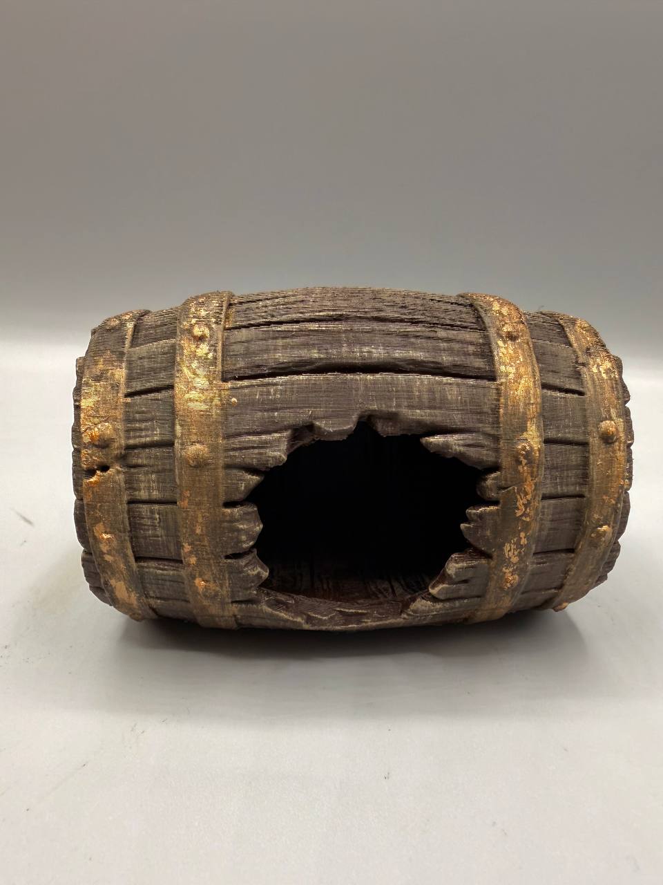 Rustic Barrel Hide, Without Feet — designer example; supplied unpainted