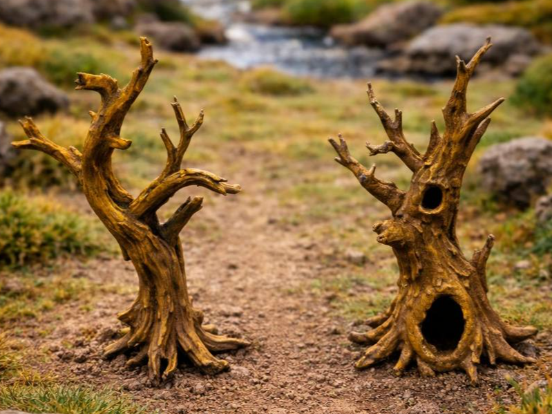 Tree Set C — two-tree designer reference; supplied unpainted in PETG Main image