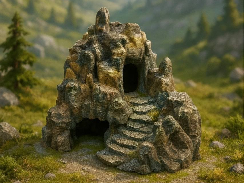 Cave Mountain — licensed view 1; ships unpainted in chosen colour