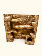 Desert rock background with ledges and lower hide — full design