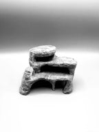 Desert Cave Hideout — licensed designer photo; one unpainted PETG shelter supplied
