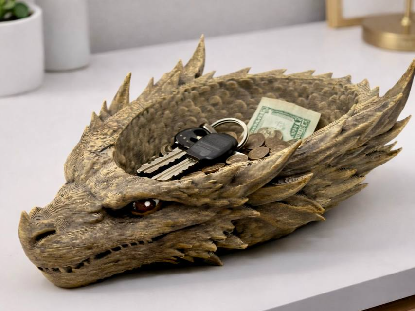 Dragon Bowl — designer reference; supplied unpainted in chosen PLA colour