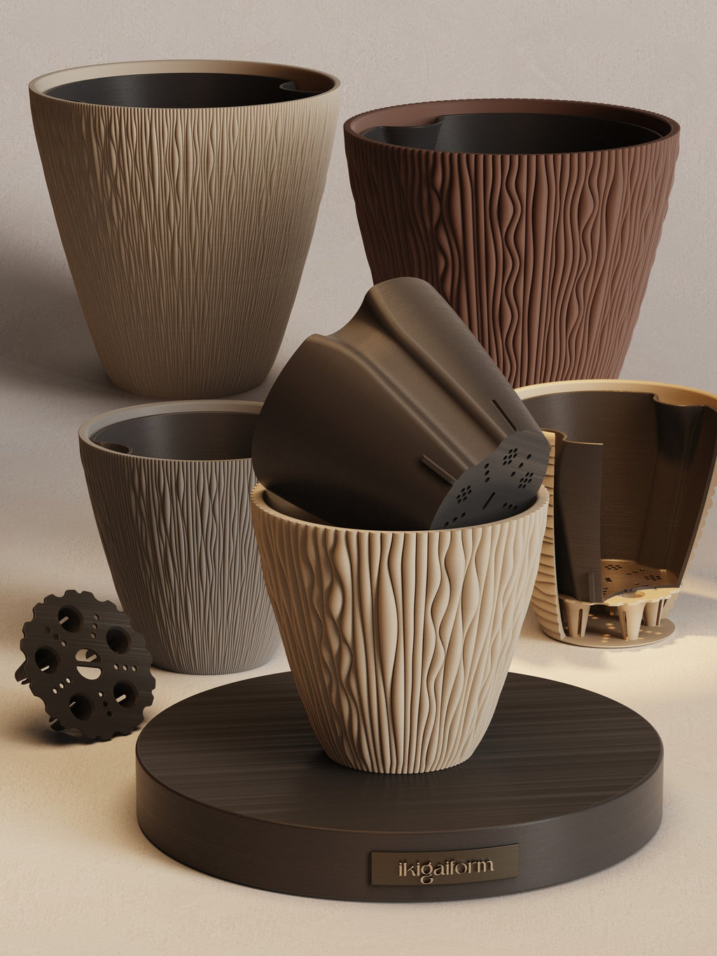 Ikigaiform Dusk Shadow Wave Planter, original gallery image 20