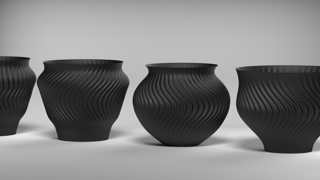Elegant Planters — seven original Ikigaiform patterns, printed in your chosen PLA colour