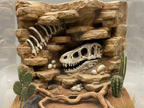 Fossil dinosaur skull and rib relief background — designer photo 1