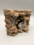 Fossil dinosaur skull and rib relief background — designer photo 5