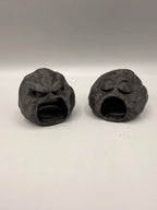 Grumpy Stone Caves — licensed designer photograph; set of two, supplied unpainted