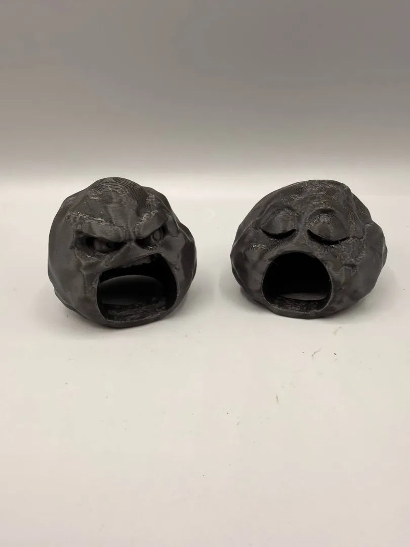 Grumpy Stone Caves — licensed designer photograph; set of two, supplied unpainted