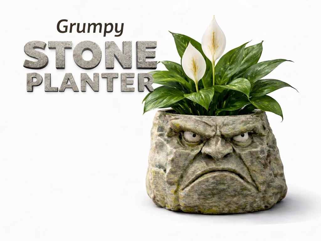 Grumpy Stone Planter — licensed product photo; supplied unpainted in your selected PETG colour