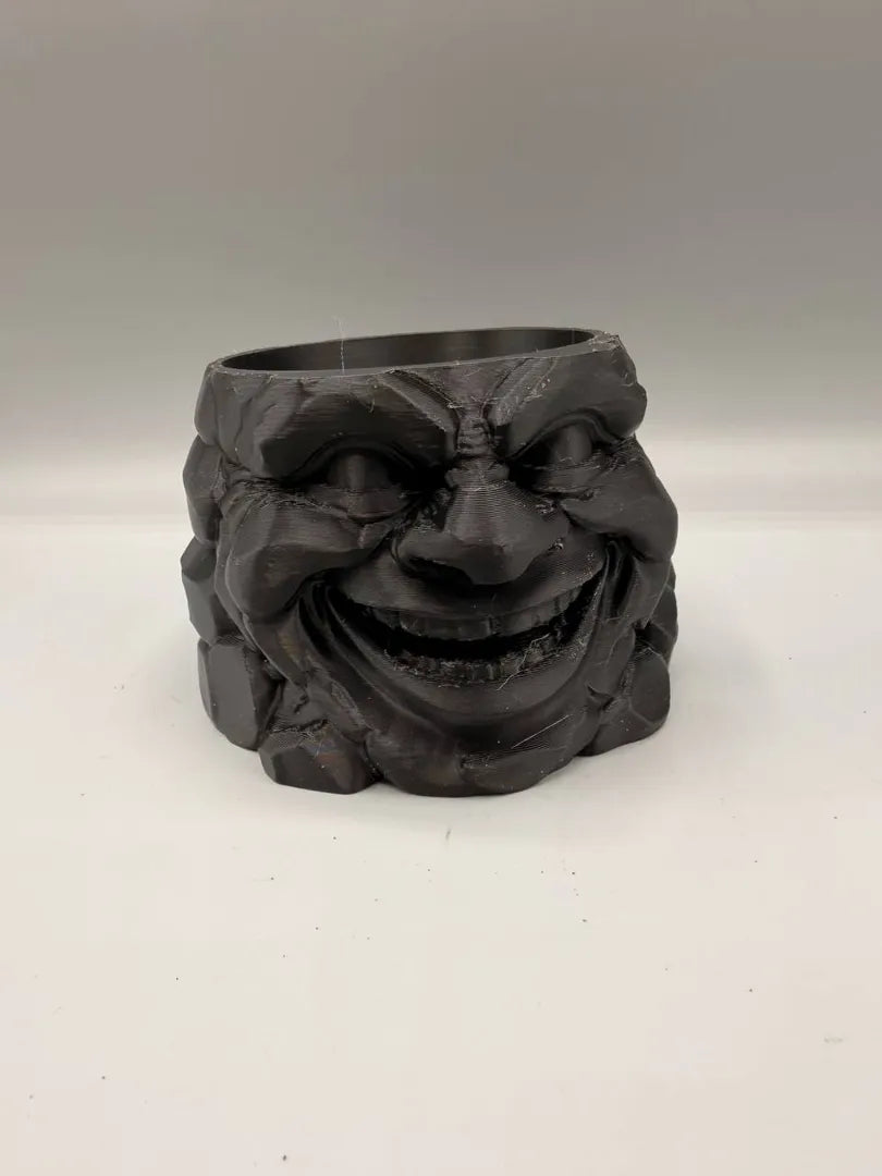 Happy Stone Planter — licensed original photograph; supplied unpainted in your chosen PETG colour