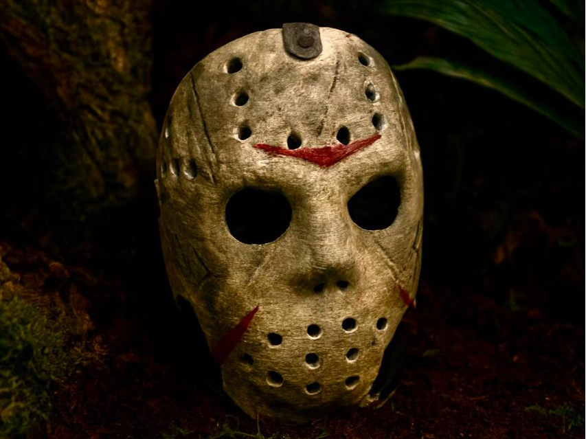 Hockey Mask Hideout — original designer photo 1; painted example, product ships unpainted