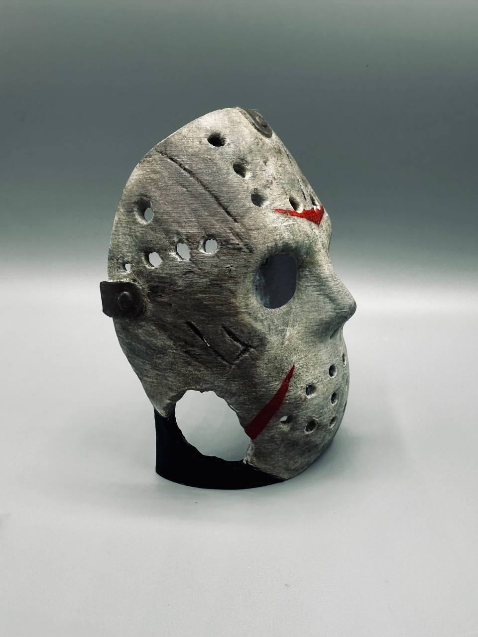 Hockey Mask Hideout — original designer photo 3; painted example, product ships unpainted
