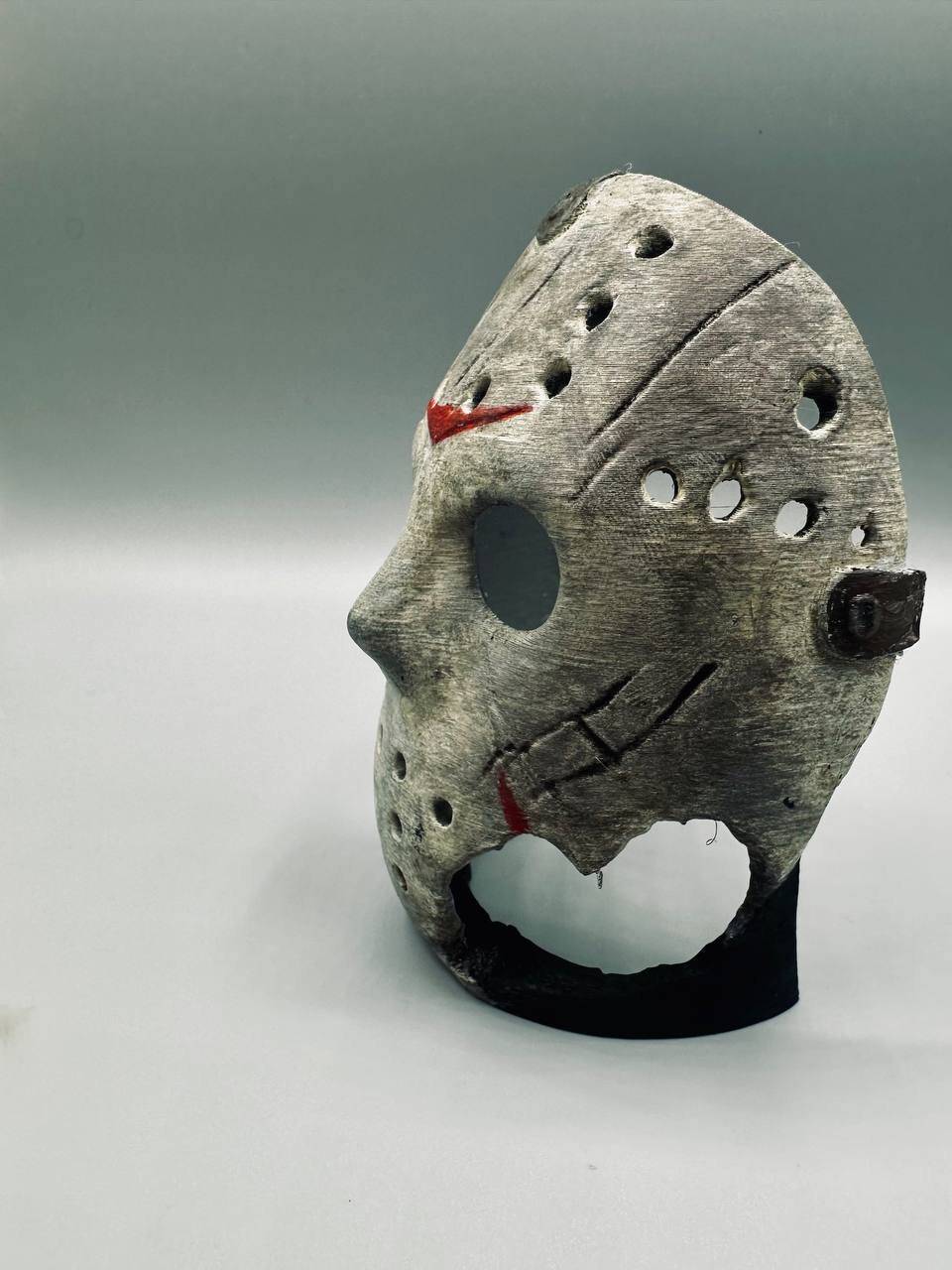 Hockey Mask Hideout — original designer photo 5; painted example, product ships unpainted