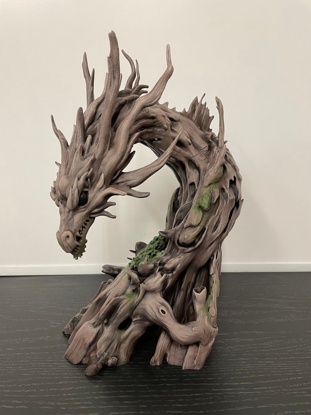 Driftwood Dragon, full view of the printed sculpture