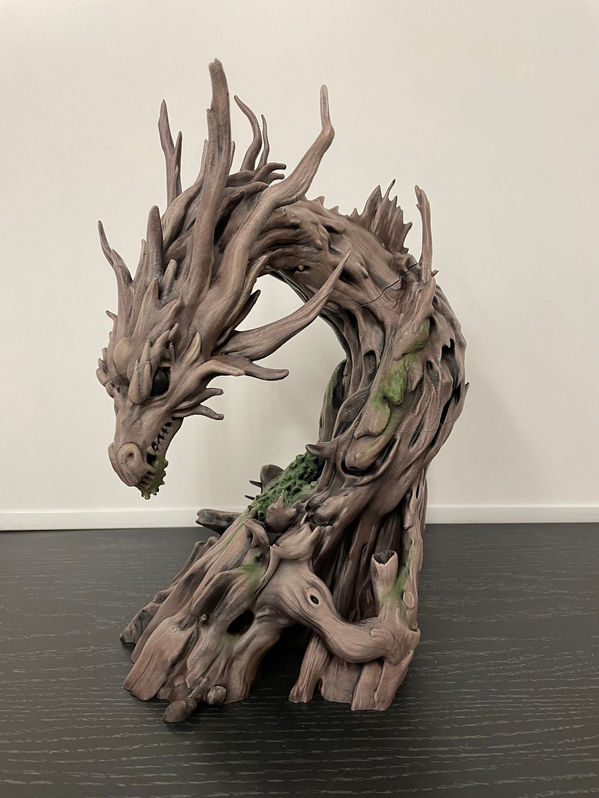 Driftwood Dragon, full view of the printed sculpture