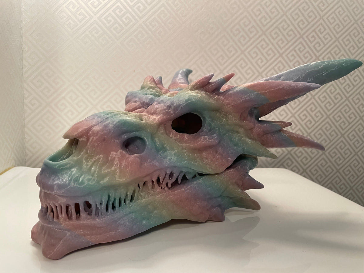 Dragon Skull Hide, 3D printed skull hide for terrariums and vivariums