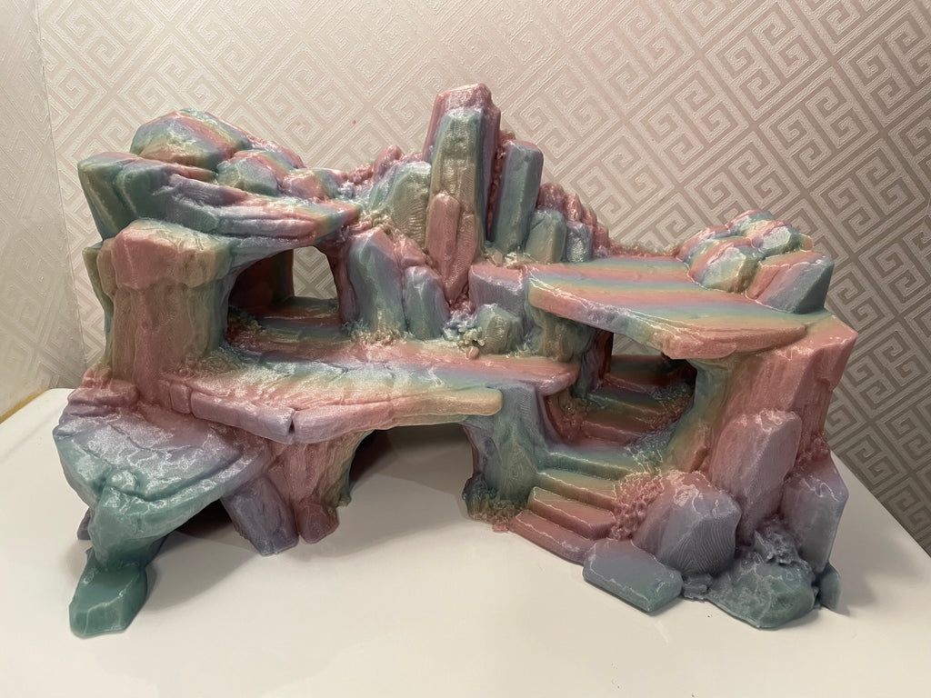 Stone Step Hideaway, 3D printed stepped rock hide for terrariums and vivariums