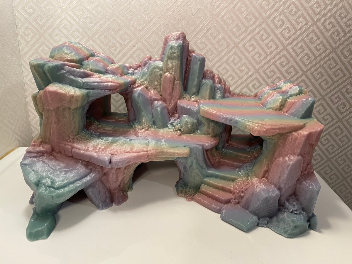 Stone Step Hideaway, 3D printed stepped rock hide for terrariums and vivariums