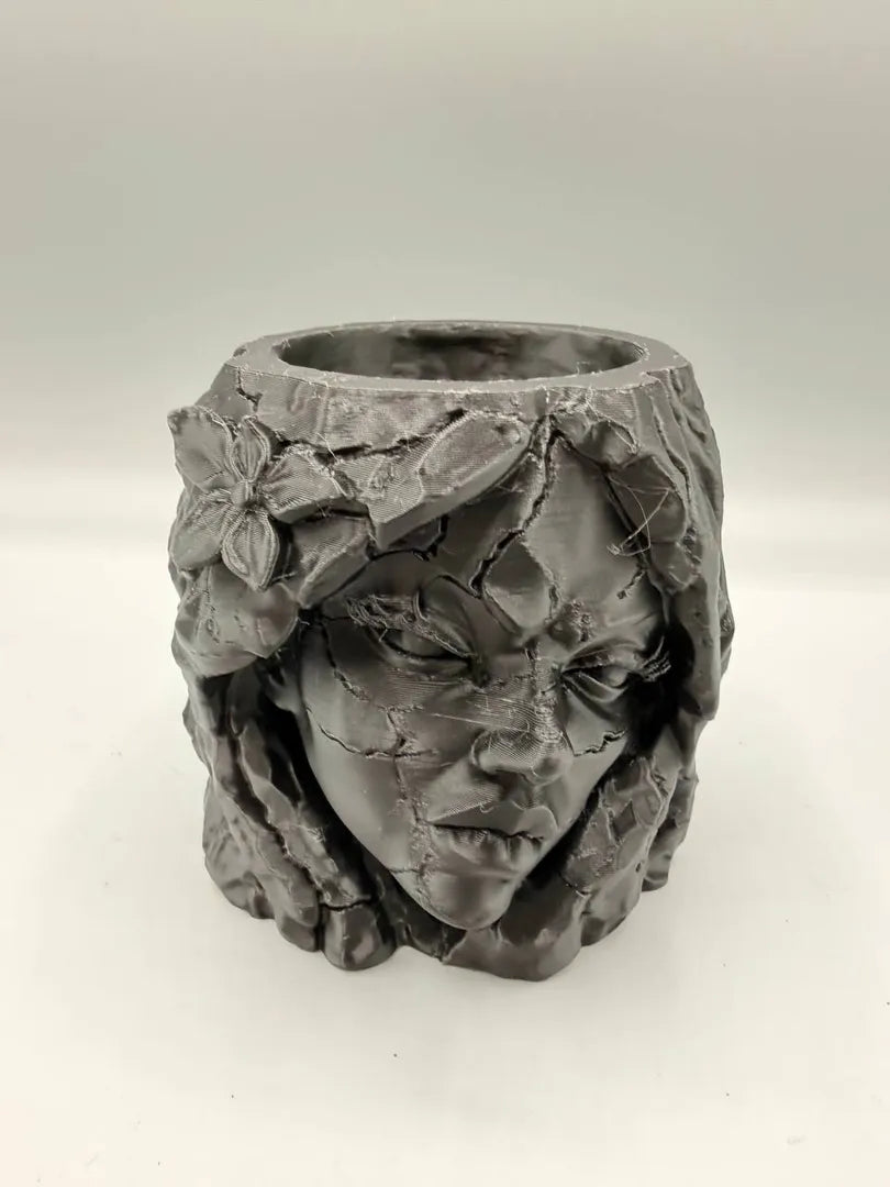 Lady Stone Planter | Sculptural Portrait & Floral Detail Secondary image