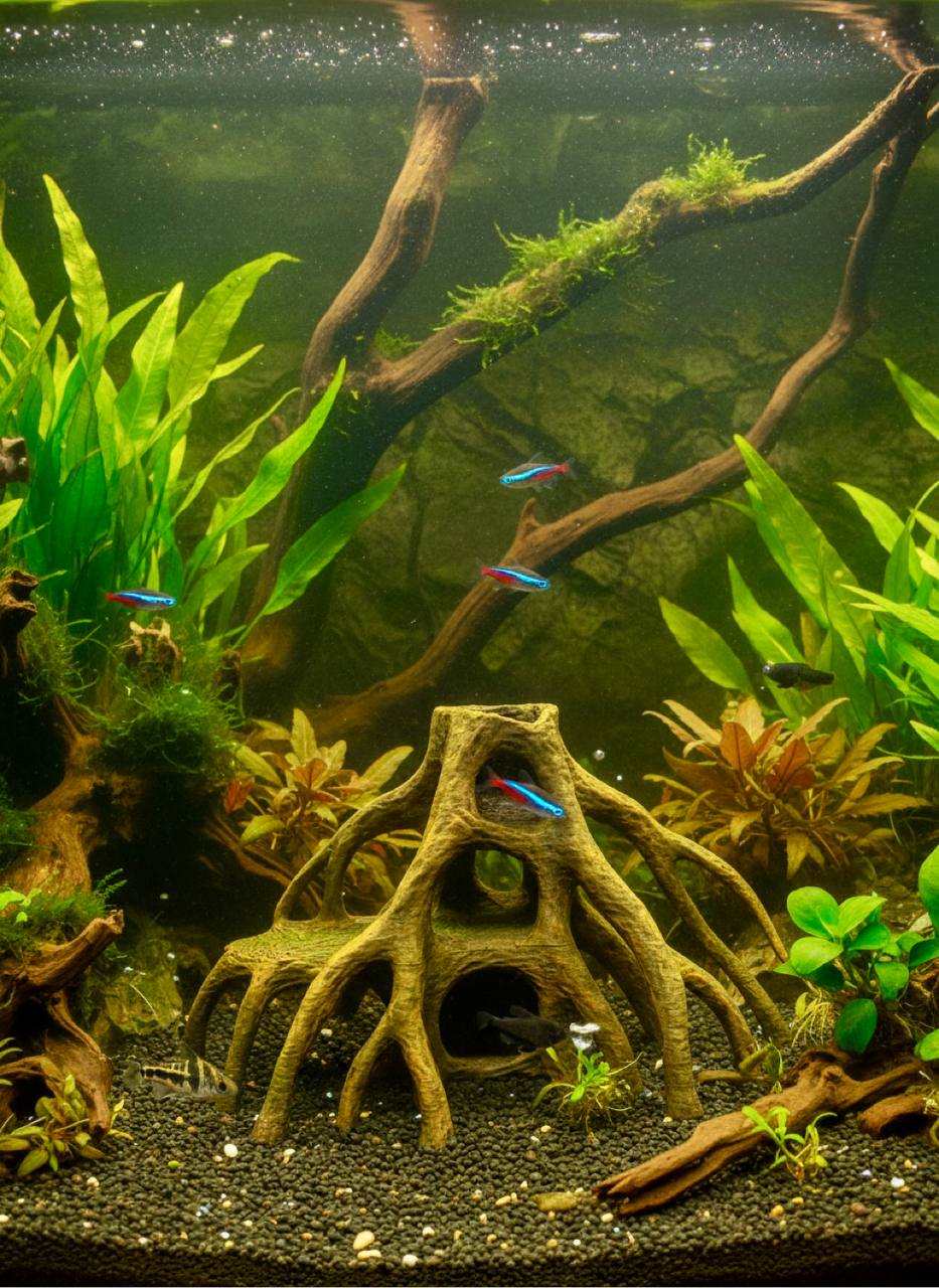 Mangrove Root Caves – designer photograph 2; painted example