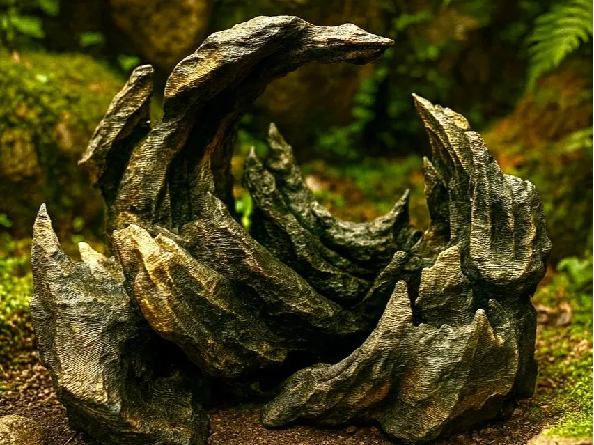Moon Mountain — licensed designer photo; crescent rock formation supplied unpainted Main image