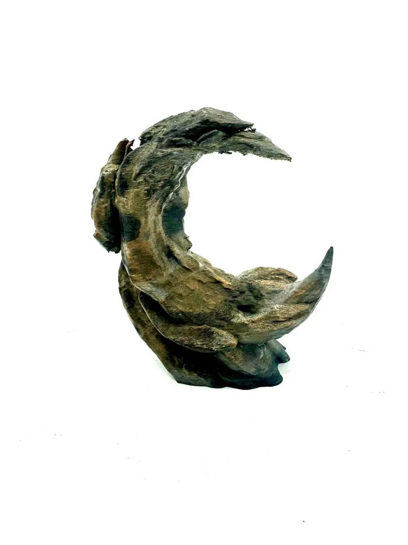 Moon Stone — licensed designer photo; crescent-shaped rock decor supplied unpainted