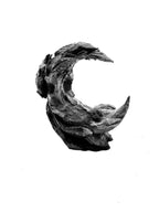 Moon Stone — licensed designer photo; crescent-shaped rock decor supplied unpainted