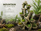 Mountain Planter with planting pockets and arched openings — styled scene; plants not included
