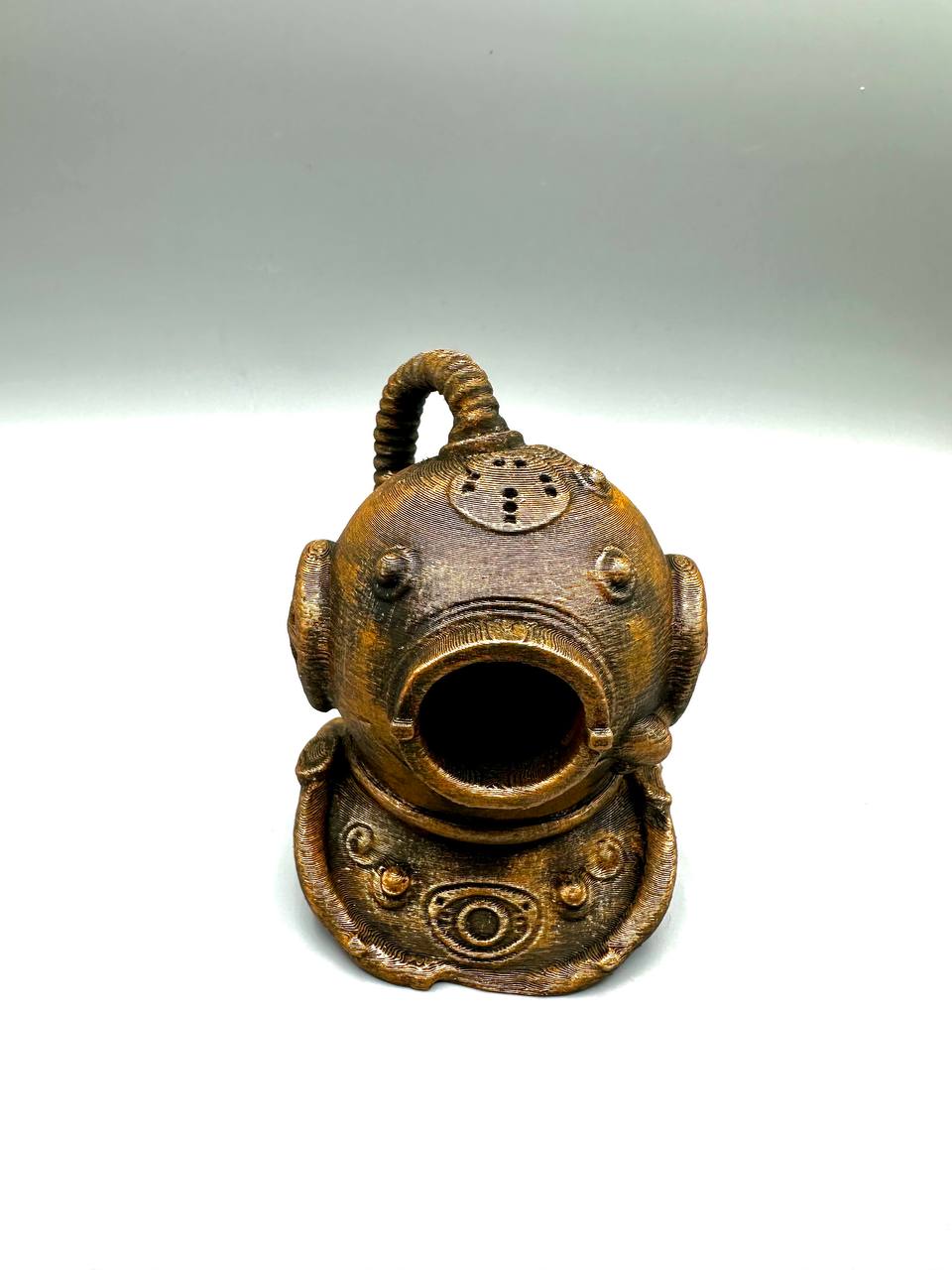 Old Diving Helmet — original designer photo 3; product ships unpainted