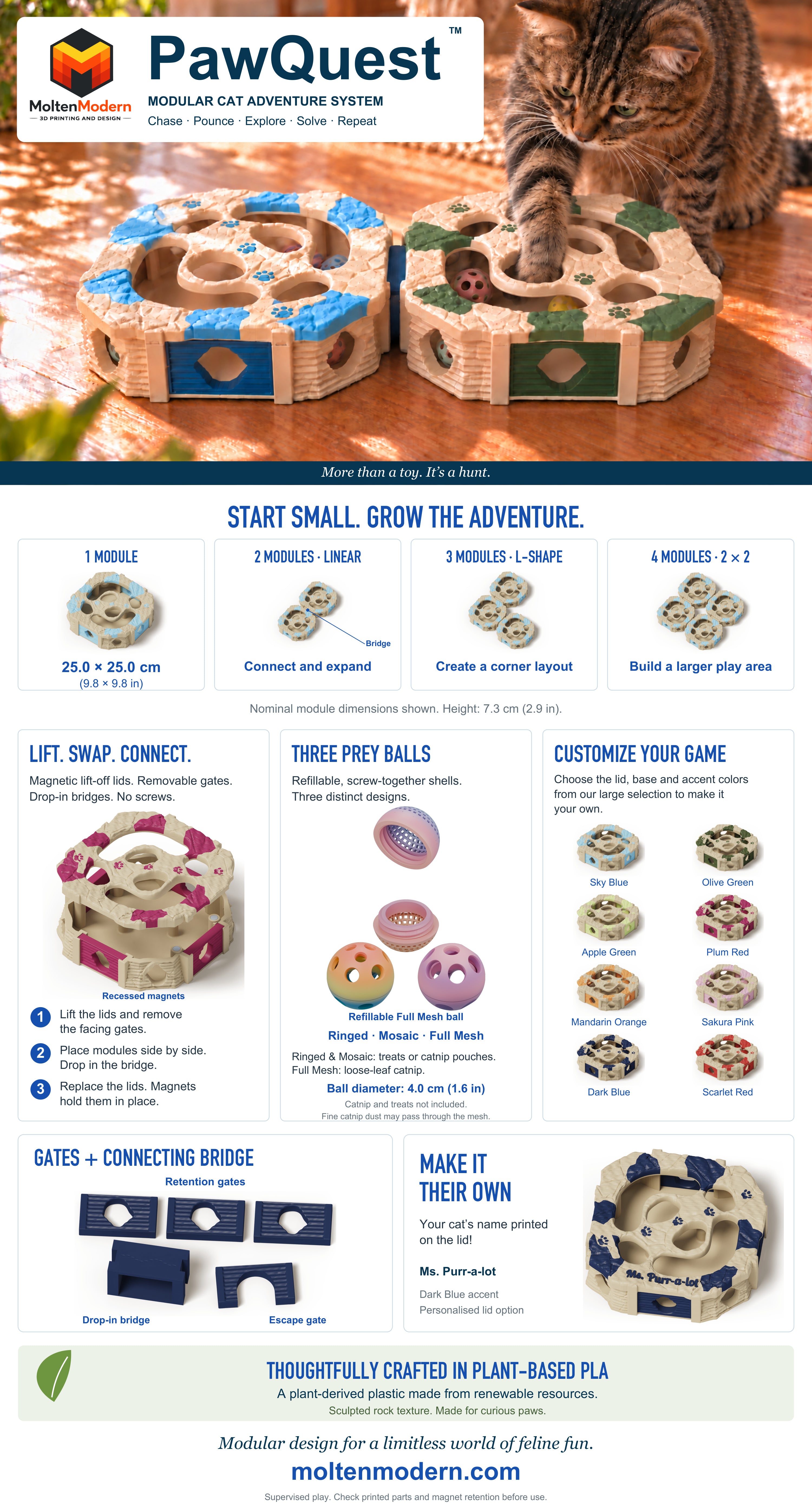 PawQuest™ Modular Cat Adventure System — Custom Colours & Your Cat’s Name Secondary image