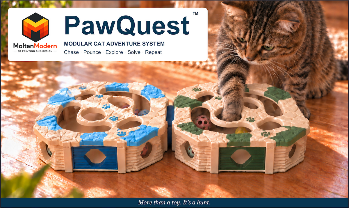 PawQuest™ Modular Cat Adventure System — Custom Colours & Your Cat’s Name Main image