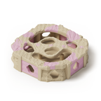 PawQuest — solid beige base; Sakura Pink gates, lid splashes and paw prints. Native production-model rendering.