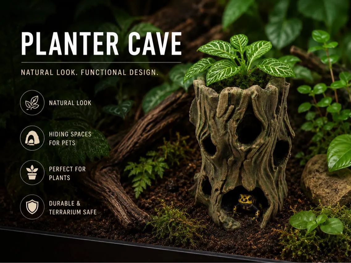Planter Cave — licensed product view; supplied unpainted in your selected PETG colour Main image