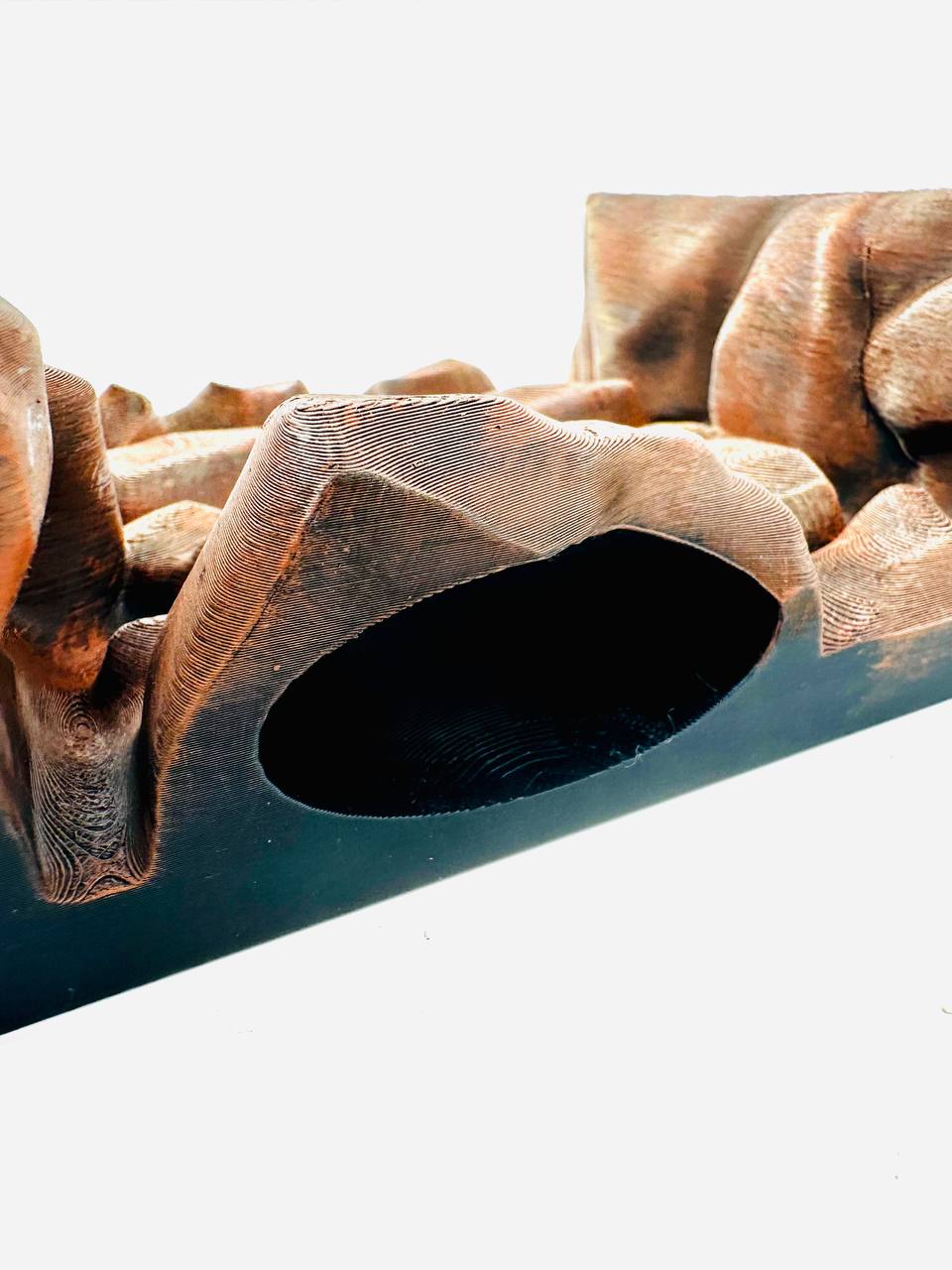Rocky Boulder background licensed source photo; supplied unpainted in your chosen PETG colour.