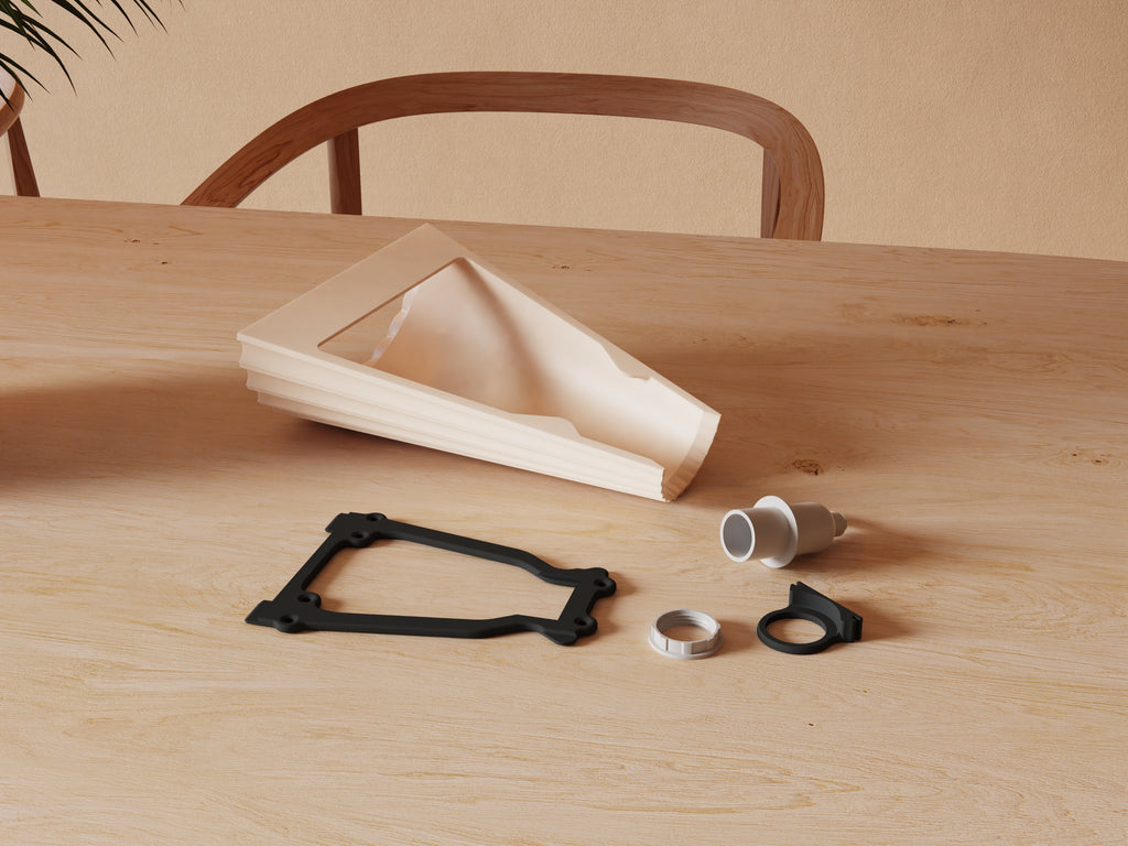 Scandi fluted shades — selected style and printed mounting parts only; electrical fittings and other shades not included