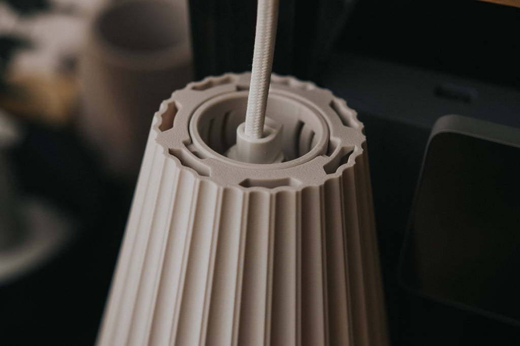 Scandi fluted shades — selected style and printed mounting parts only; electrical fittings and other shades not included
