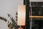 Scandi fluted cylinder shade and printed adapter; electrical hardware excluded