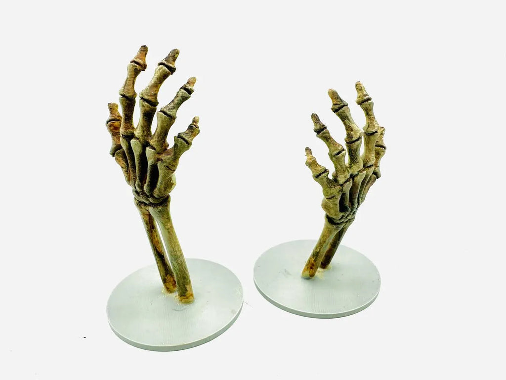 Skeleton Hands — complete pair with both bases