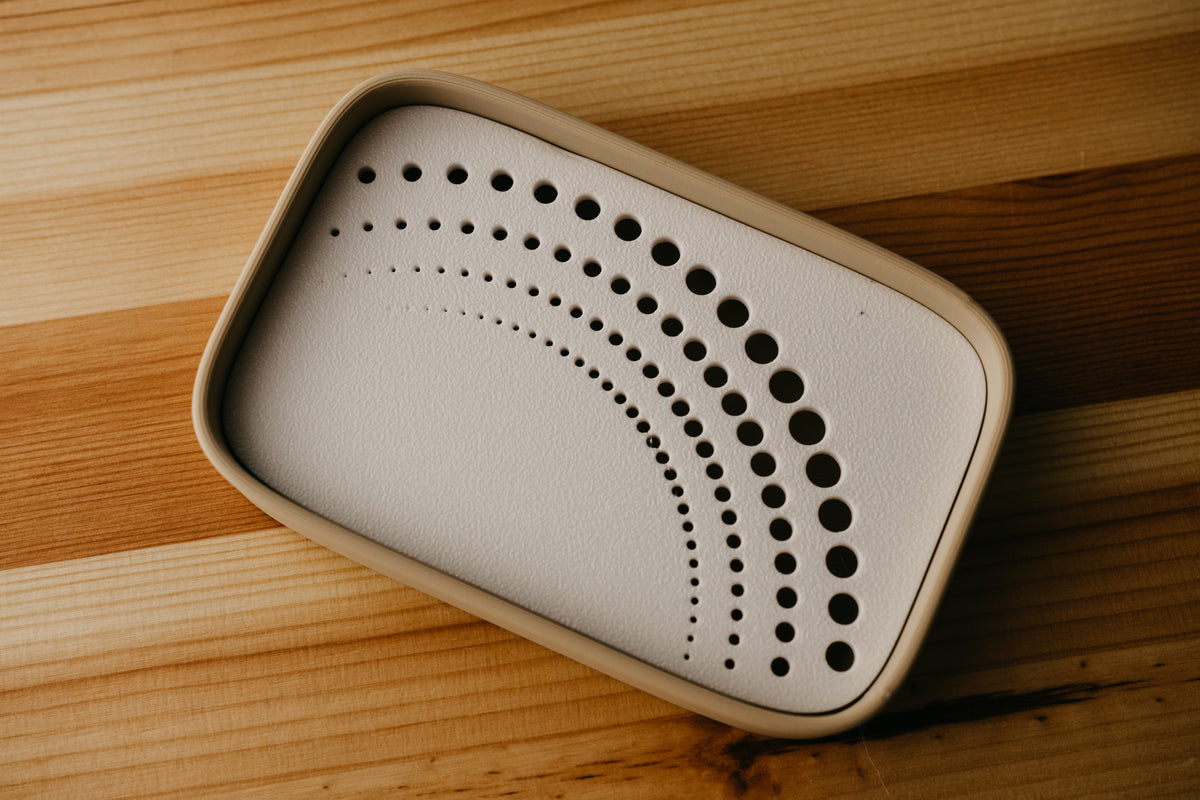 Soap Dish Collection 3 — PLA outer dish and removable patterned insert; separate colour choices