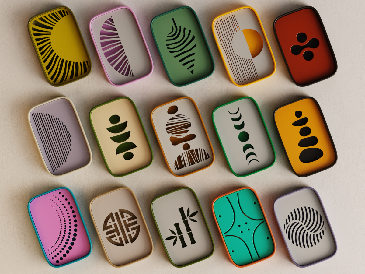 Soap Dish Collection 3 — PLA outer dish and removable patterned insert; separate colour choices